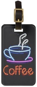 Neon Coffee Sign Luggage Tag