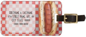 Hot dog luggage tag