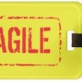 Yellow Fragile Luggage Tag