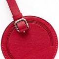 Apple Red Round Leather Luggage Tag