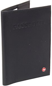 Alpine Swiss Black Leather Passport Cover