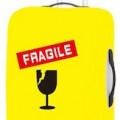 Yellow Fragile Suitcase Cover
