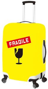 Yellow Fragile Suitcase Cover