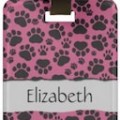 Pink Paw Print Luggage Tag