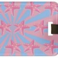 Pink Starfish Luggage Tag