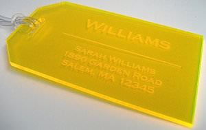 Neon Yellow Glowing Luggage Tag