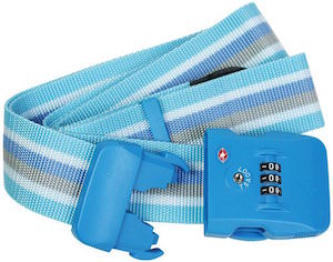 Light Blue Luggage Strap With TSA approved Combination Lock