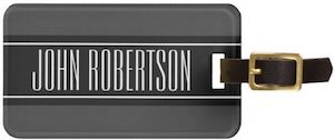 Personalized Grey Name Luggage Tag