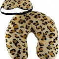 Animal Print Travel Pillow And Eye Mask