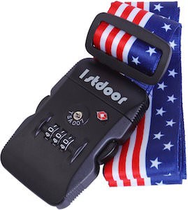 American Flag Luggage Strap With Lock