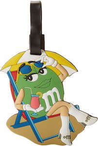 Green M&M Luggage Tag