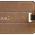 Leather look personalized luggage tag