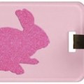 Pink Bunny Rabbit Luggage Tag