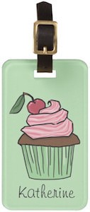 Cherry Cupcake Personalized Luggage Tag