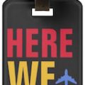 Here We Go! Airplane Luggage Tag