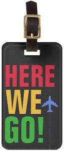 Here We Go! Airplane Luggage Tag