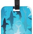 Swimming Sharks Luggage Tag