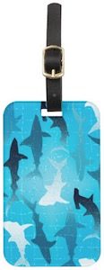 Swimming Sharks Luggage Tag