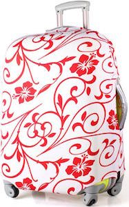Red And White Floral Decor Suitcase Cover