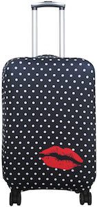 Polka Dots And Red Lips Suitcase Cover