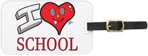 I Love School Luggage Tag