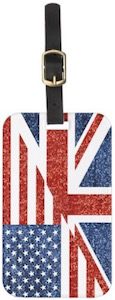 Luggage Tag With US And UK Flag