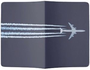 Airplane Contrail Passport Cover