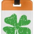 Irish Flag And Shamrock Luggage Tag