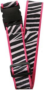 Pink And Black And White Animal Print Luggage Strap