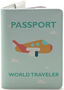 World Travel With Plane Passport Cover