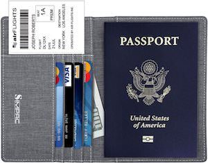 Fabric Passport Cover WIth RFID Blocker