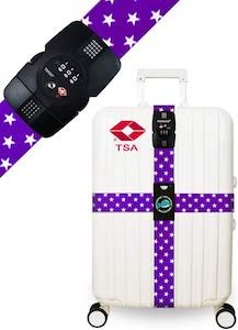 Purple And Stars Cross Luggage Strap