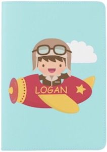 Personalized Cute Airplane Passport Cover
