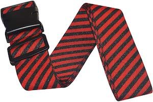 Red And Black Striped Luggage Strap