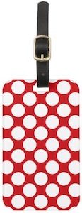 Red With Polka Dots Luggage Tag