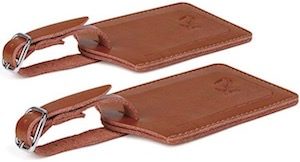 Brown Leather Luggage Tags