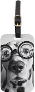 Dog Wearing Glasses Luggage Tag