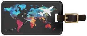 Plane Flying The World Luggage Tag