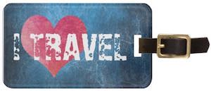 Worn Looking I Love Travel Luggage Tag