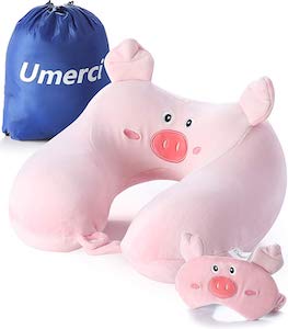 Pig Travel Pillow and Eye Mask