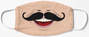 Smiling Mustache Face Mask