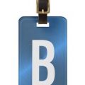 Metallic Look Monogram Luggage Tag