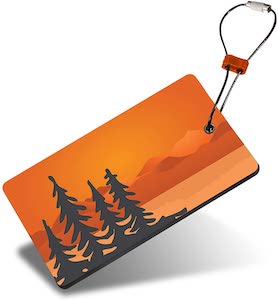 Orange Scenery With Trees Luggage Tag