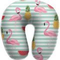 Flamingo And Summer Foods Neck Pillow