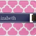 Hot Pink Moroccan Name Luggage Tag