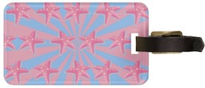 Pink Starfish Luggage Tag
