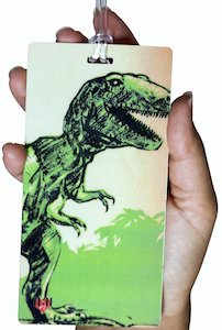Dinosaur Luggage Tag With a T-Rex