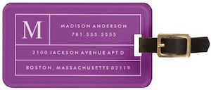 Purple Dots And Lines Luggage Tag