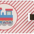 personalized train luggage tag