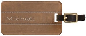 Leather look personalized luggage tag